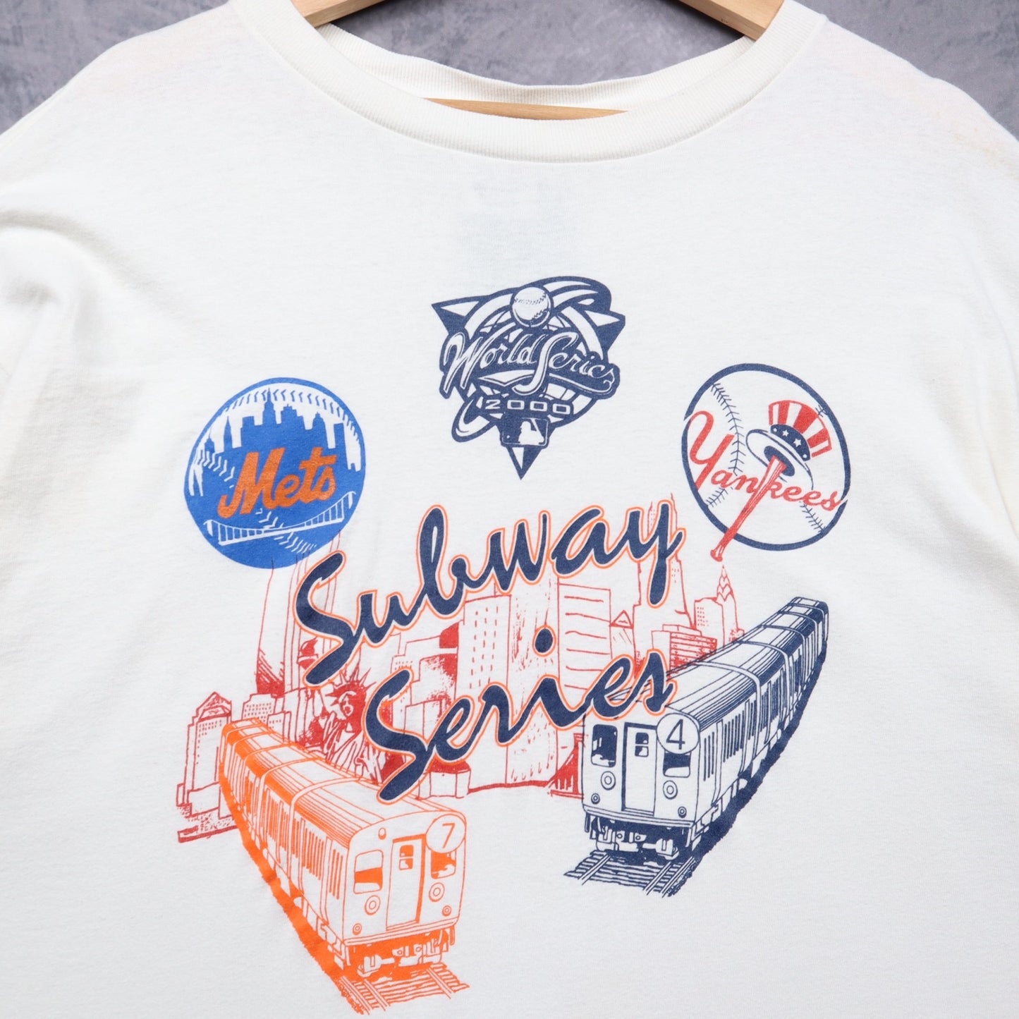 2000 White Subway Series World Series Mets Yankees Shirt 5601