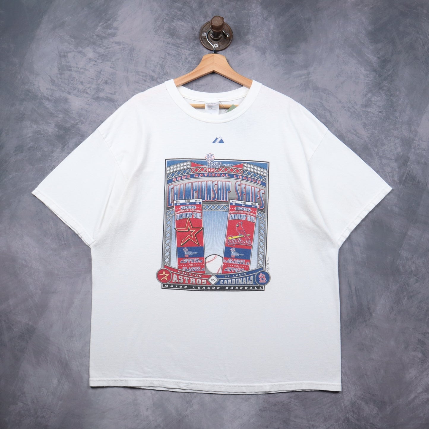 2005 White Astros vs Cardinals NLCS Championship Series Shirt 5517