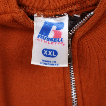 00s Orange University of Texas Longhorns Russell Athletic Zip Up Hoodie 5638