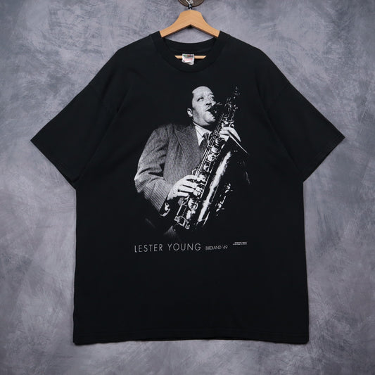 1990 Black Lester Young Birdland '49 Shirt 4967