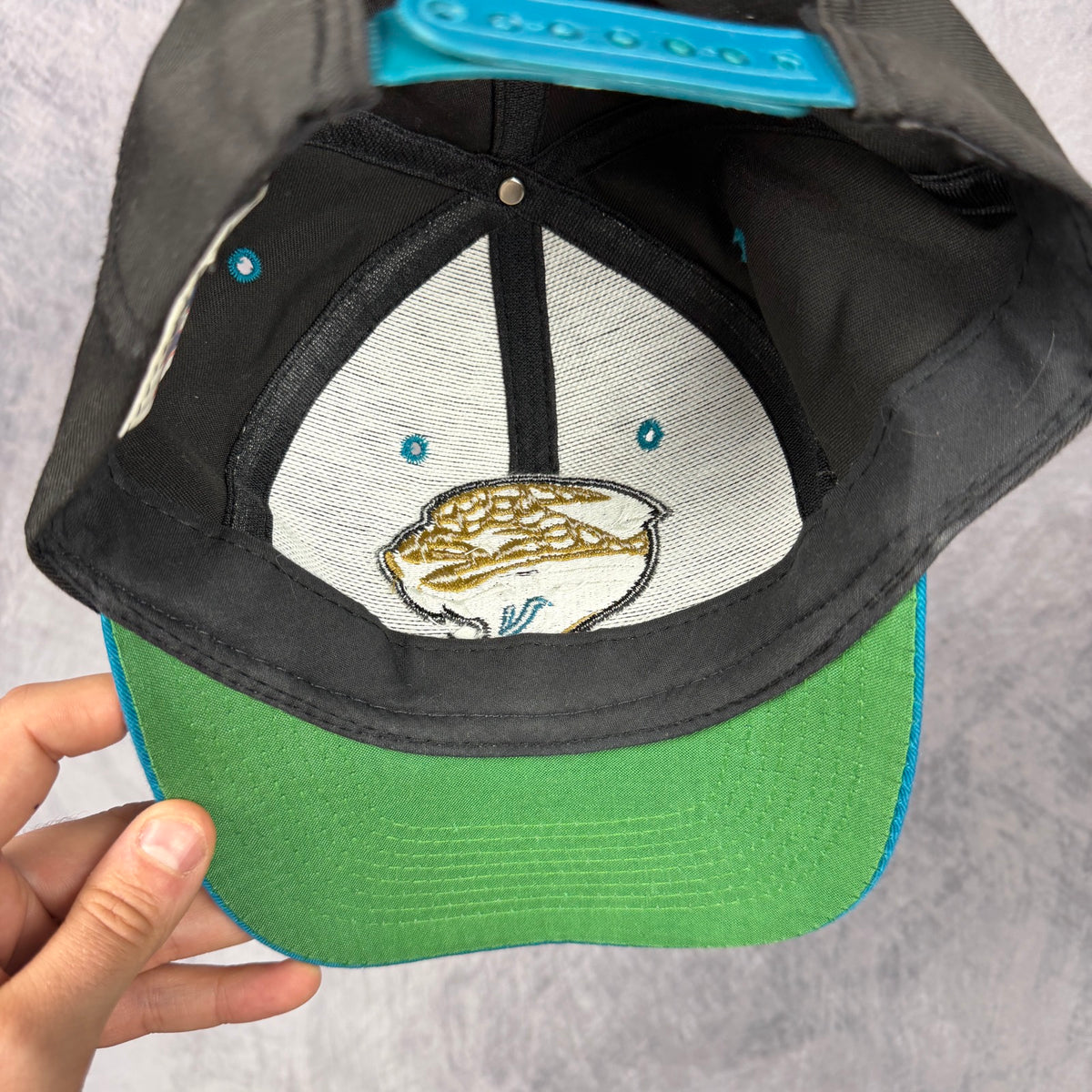 90s Black Jacksonville Jaguars Logo 7 Snapback Hat 6859