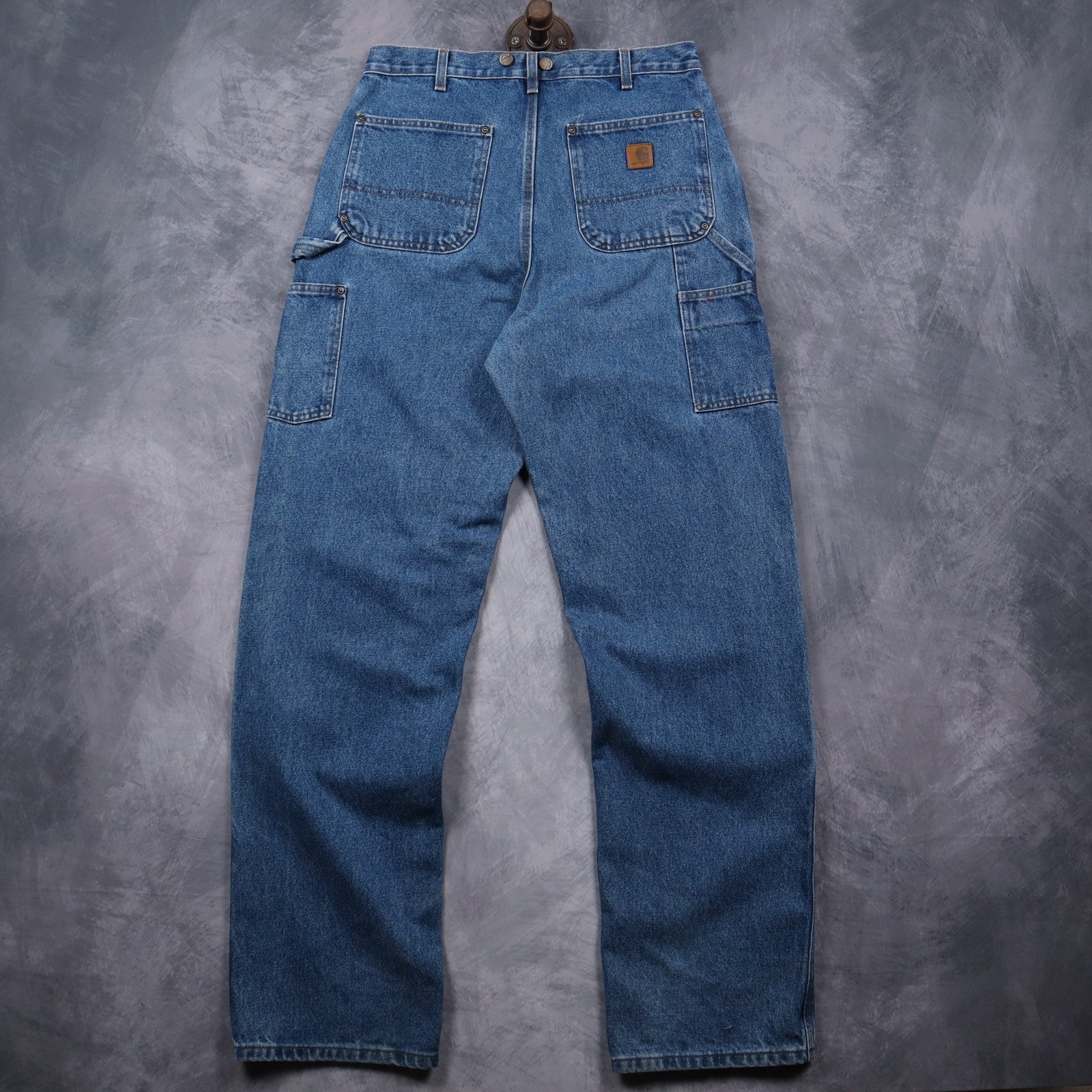 90s Medium Wash Carhartt Double Knee Dungaree Fit Jeans 5047