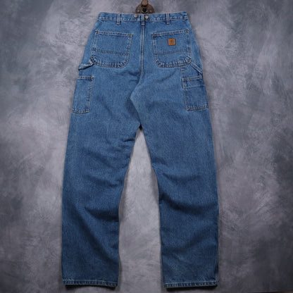 90s Medium Wash Carhartt Double Knee Dungaree Fit Jeans 5047