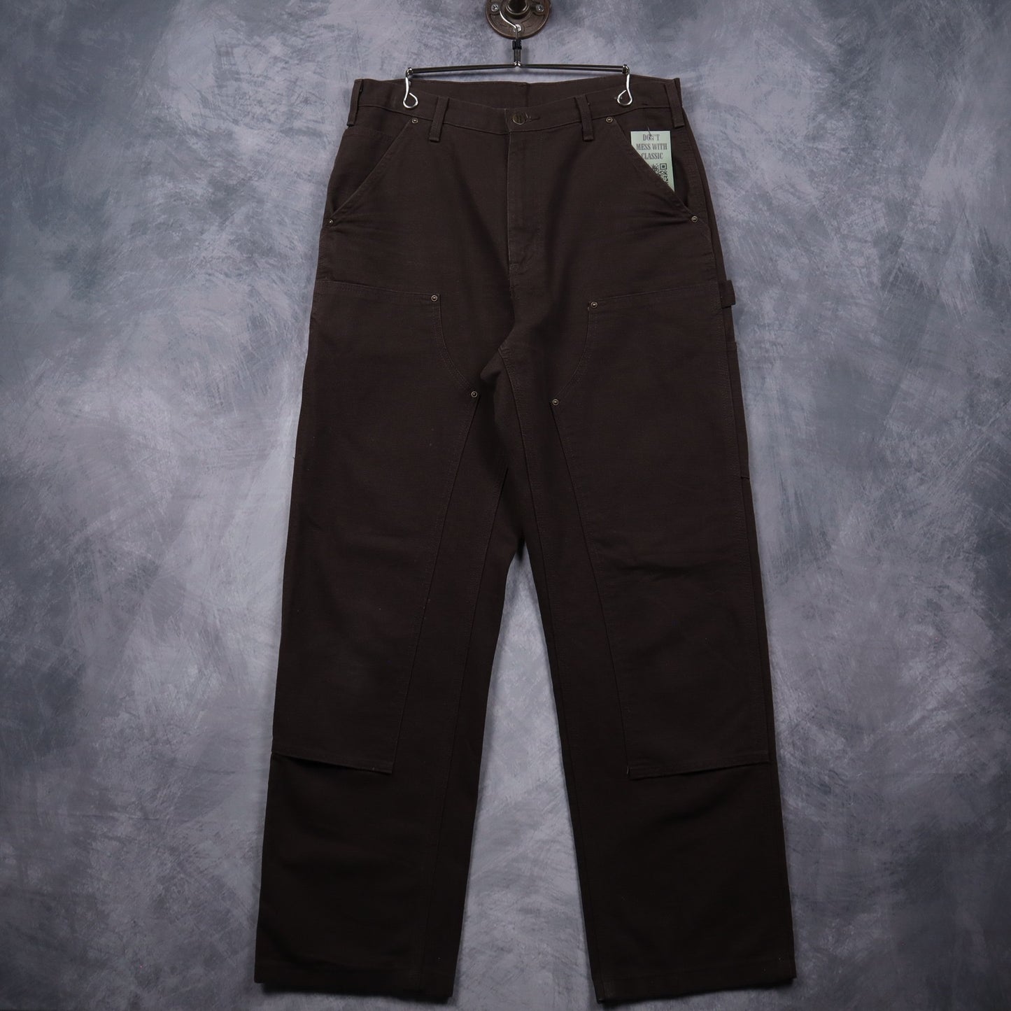 BAD LISTING 00s Dark Brown Carhartt Quilt Lined Double Knee Carpenter Work Pants 5002
