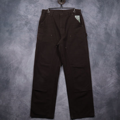 BAD LISTING 00s Dark Brown Carhartt Quilt Lined Double Knee Carpenter Work Pants 5002