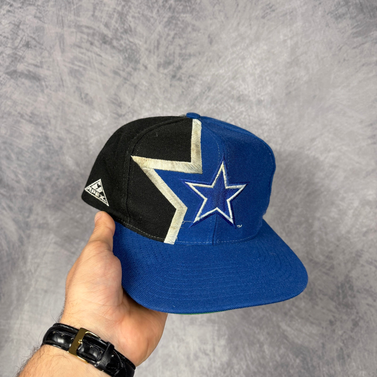 90s Blue Dallas Cowboys Apex One Snapback Hat 6862