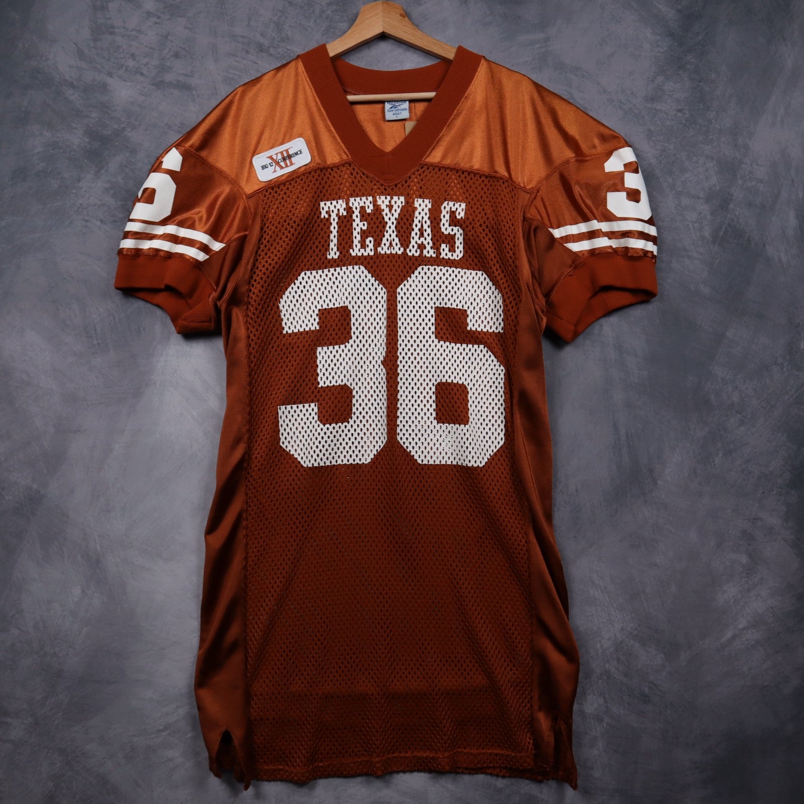 90s Burnt Orange Texas Longhorns Reebok #36 Football Jersey 5878