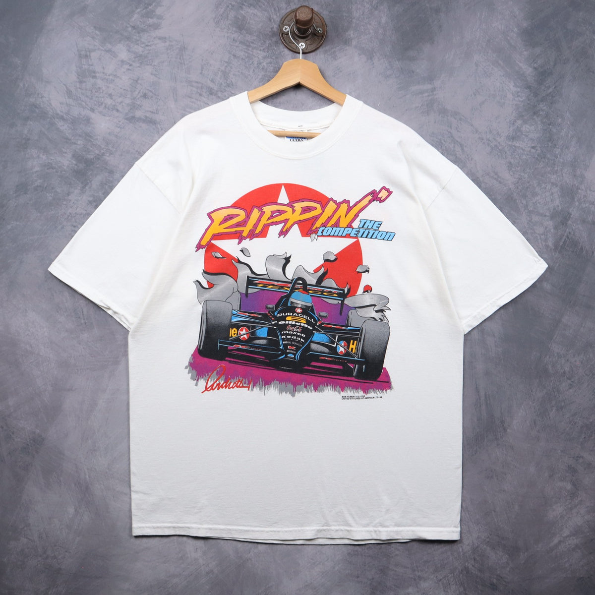 1998 White Rippin' The Competition Racing Shirt 7253
