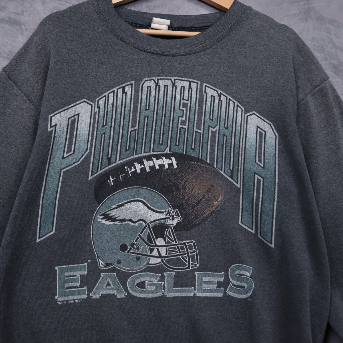 1996 Dark Grey Philadelphia Eagles Crewneck Sweatshirt 6537