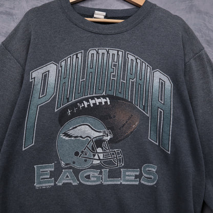 1996 Dark Grey Philadelphia Eagles Crewneck Sweatshirt 6537