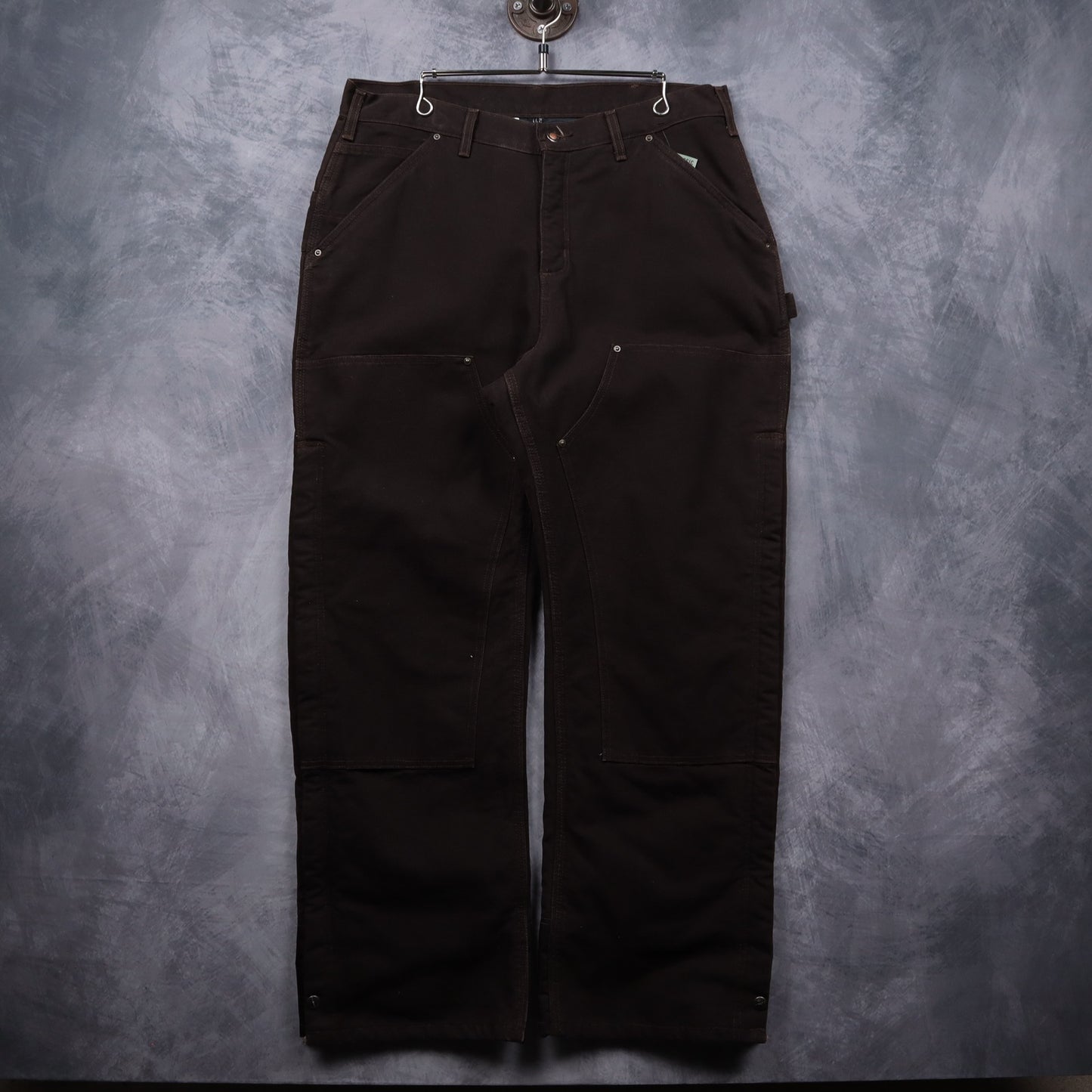 00s Dark Brown Carhartt Quilt Lined Double Knee Carpenter Work Pants 5002