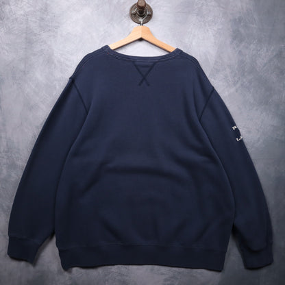 00s Navy Blue Polo Jeans Co Embroidered Crewneck Sweatshirt 4716