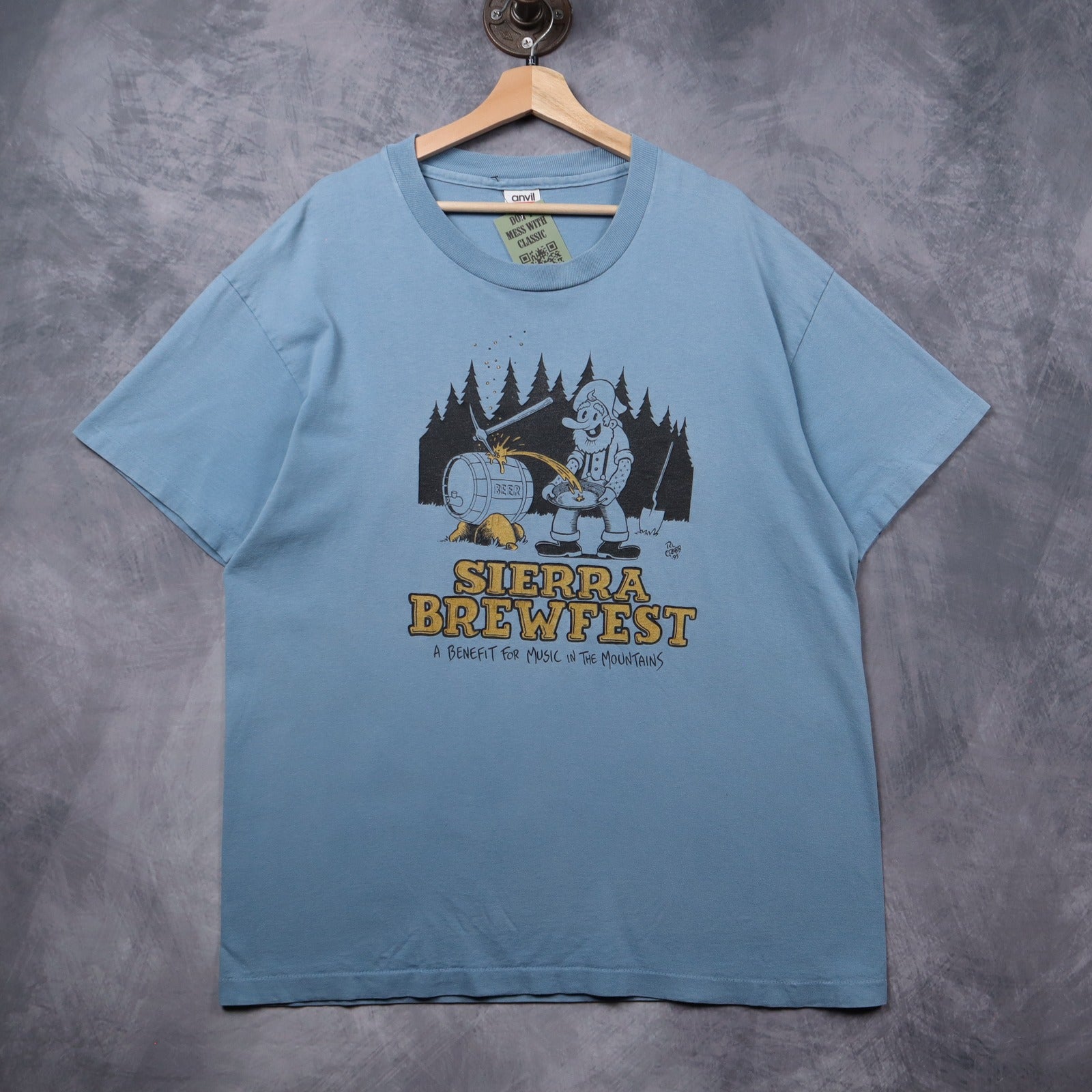 1995 Light Blue Sierra Brewfest Music in the Mountains Shirt 5422