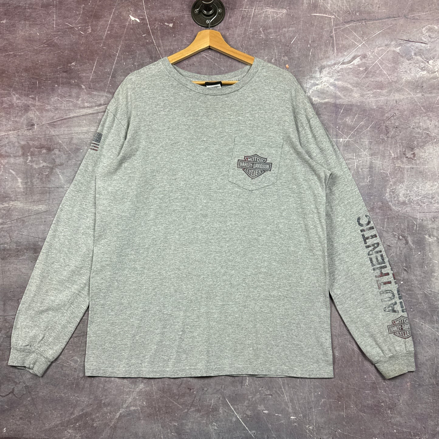 00s Grey Harley Davidson Long Sleeve Shirt 3073