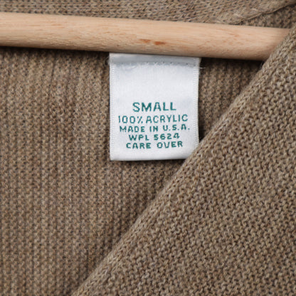 70s Tan Brown Lacoste Knit Cardigan Sweater 5473