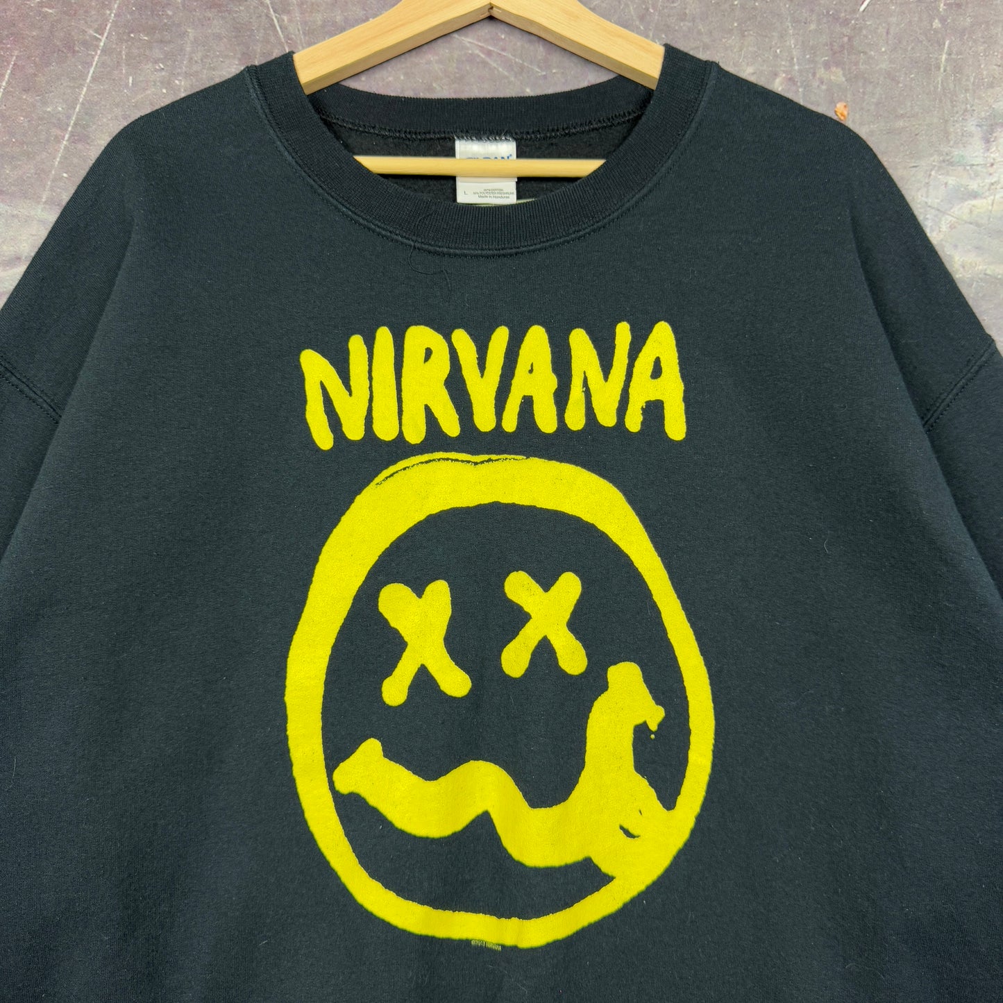 00s Black Nirvana Band Graphic Crewneck Sweatshirt L 1229