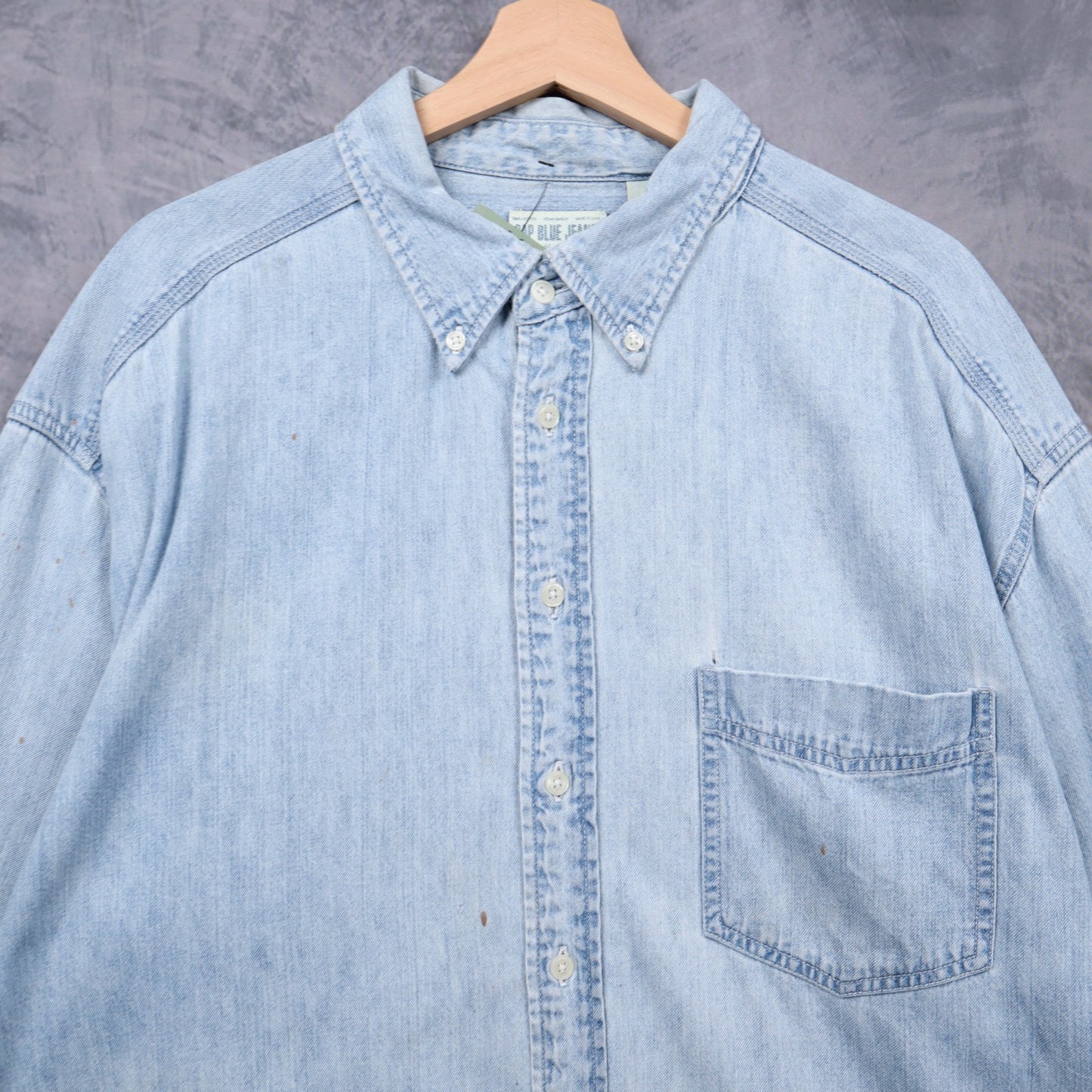 90s Light Blue Gap Blue Jeans Denim Button Up Shirt 5475