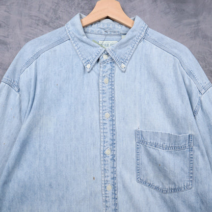 90s Light Blue Gap Blue Jeans Denim Button Up Shirt 5475