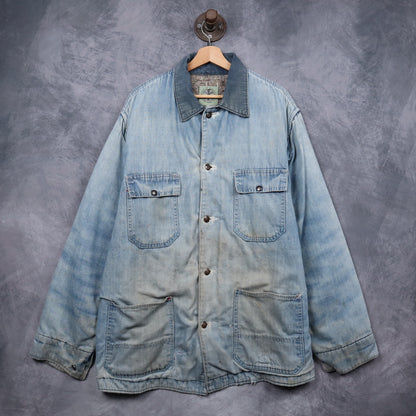 70s Faded Blue Big Mac Blanket Lined Denim Chore Jacket 5090