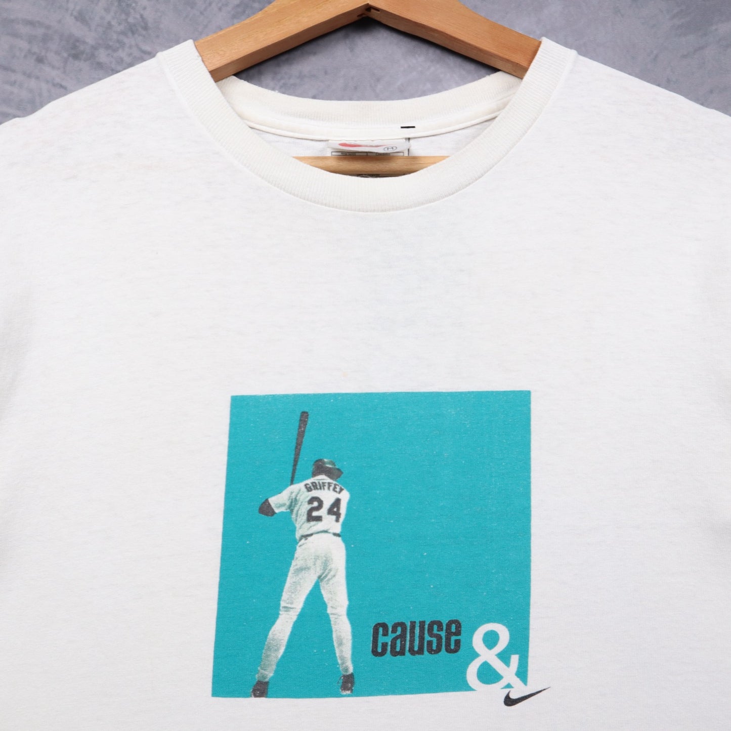 90s White Nike Ken Griffey Jr. Cause & Effect Kids Shirt 5523