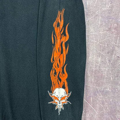 00s Black Ben's Motorcycle Flame Sleeve Shirt 3107