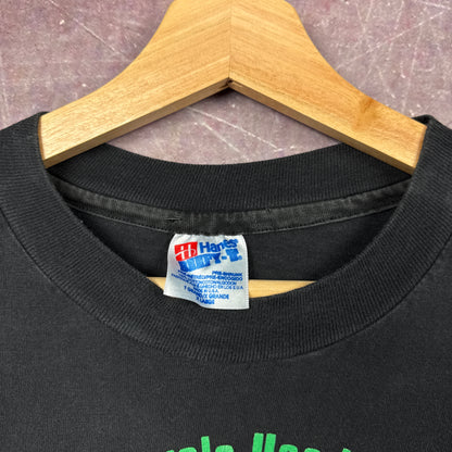 90s Black Recycle Used Oil Shirt 3696