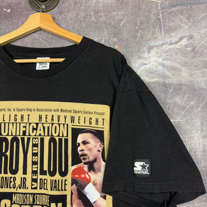 1998 Black Roy Jones Jr. Lou Del Valle Madison Square Garden Boxing Graphic Shirt XL 0925