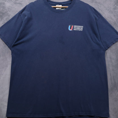 Early 00s Navy Blue Universal Technical Institute BMW Step Shirt 7273