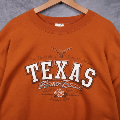 2006 Orange Texas Longhorns Rose Bowl Crewneck Sweatshirt 5711