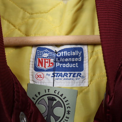 90s Red Washington Redskins Starter Satin Bomber Jacket 6506
