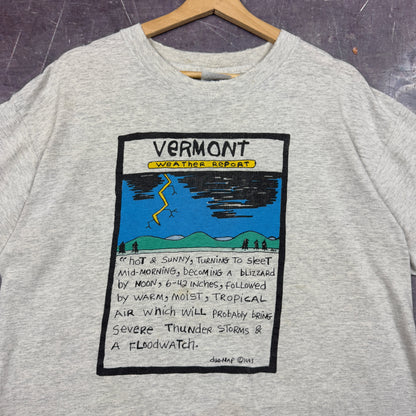 90s Light Gray Vermont Weather Report Graphic Shirt L 1036