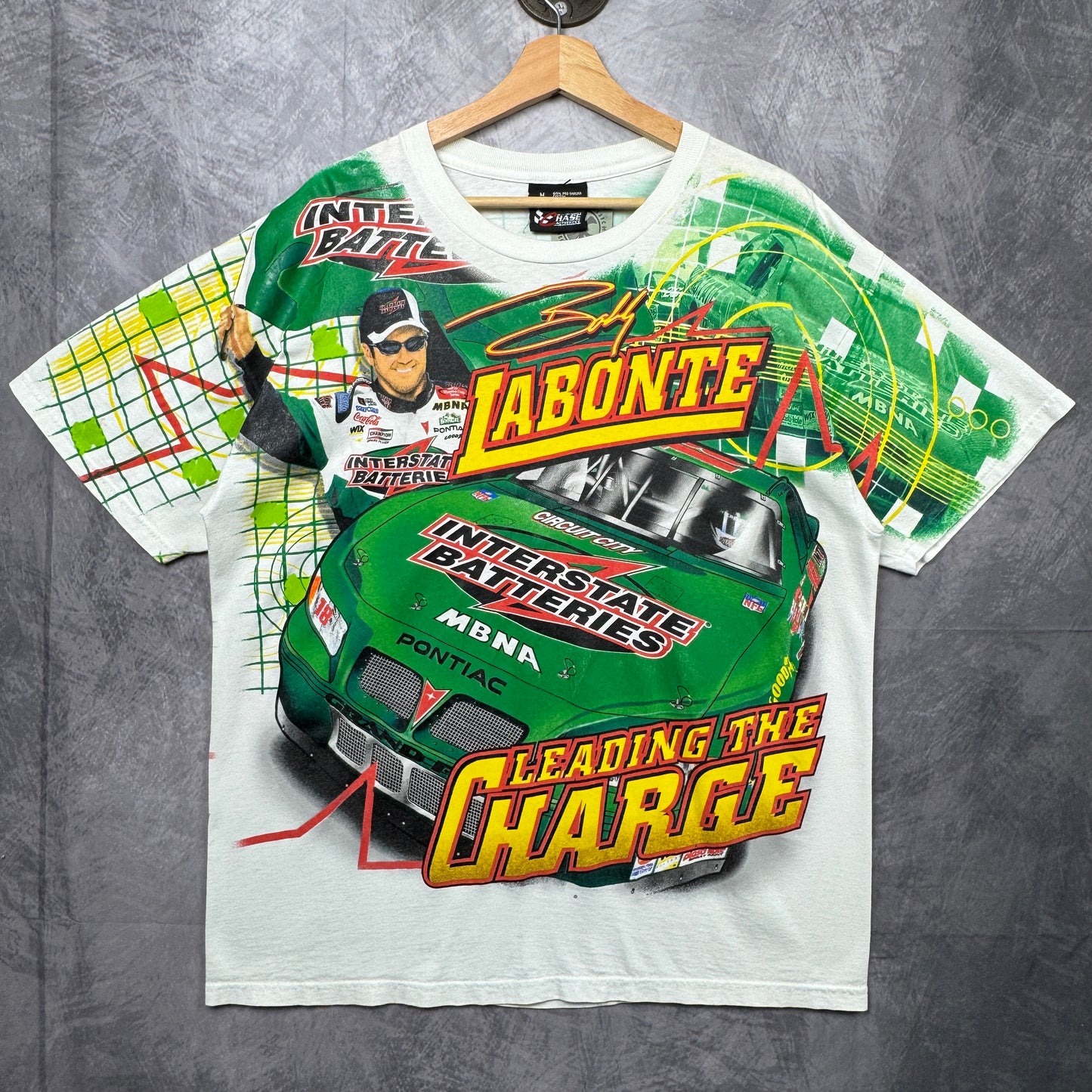 00s White Bobby Labonte Nascar Shirt 3909