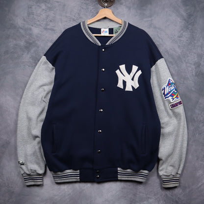 1999 Navy Blue New York Yankees World Series Champions Majestic Varsity Jacket 5078