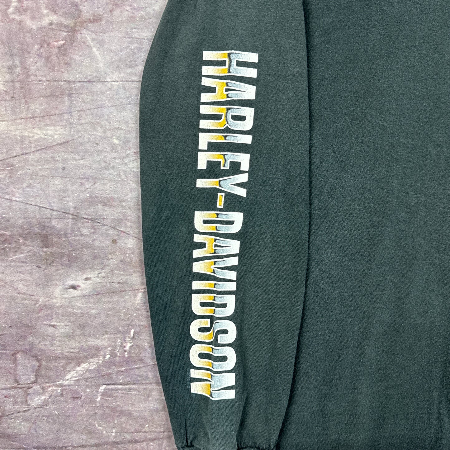 00s Navy Blue Harley Davidson Long Sleeve Shirt 3058