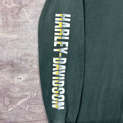 00s Navy Blue Harley Davidson Long Sleeve Shirt 3058