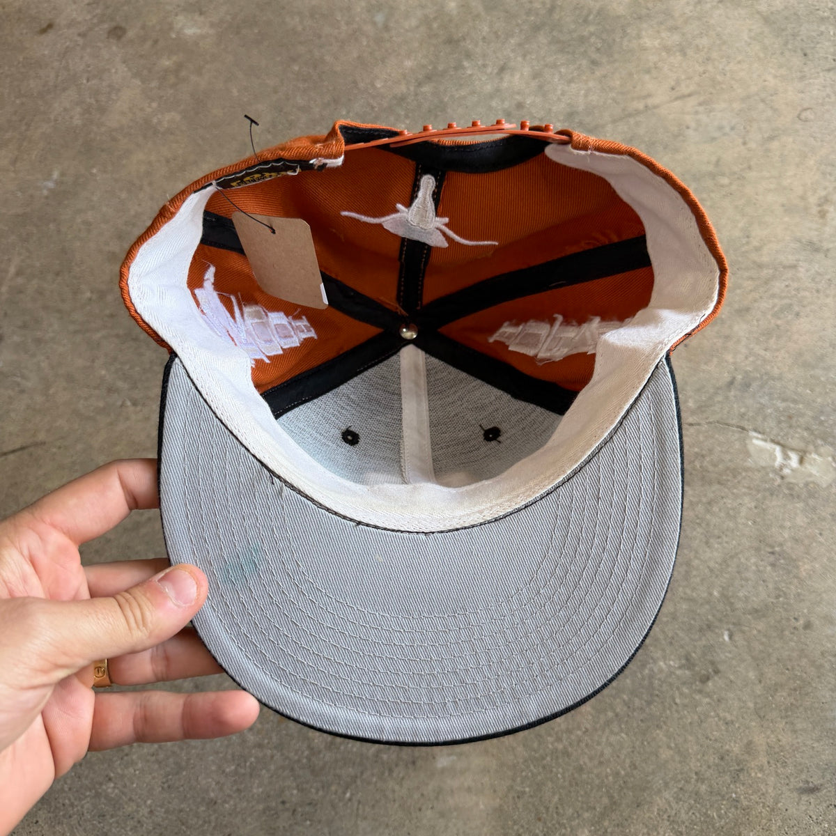 90s Black and Orange Texas Longhorns Hook 'Em Hat 5771