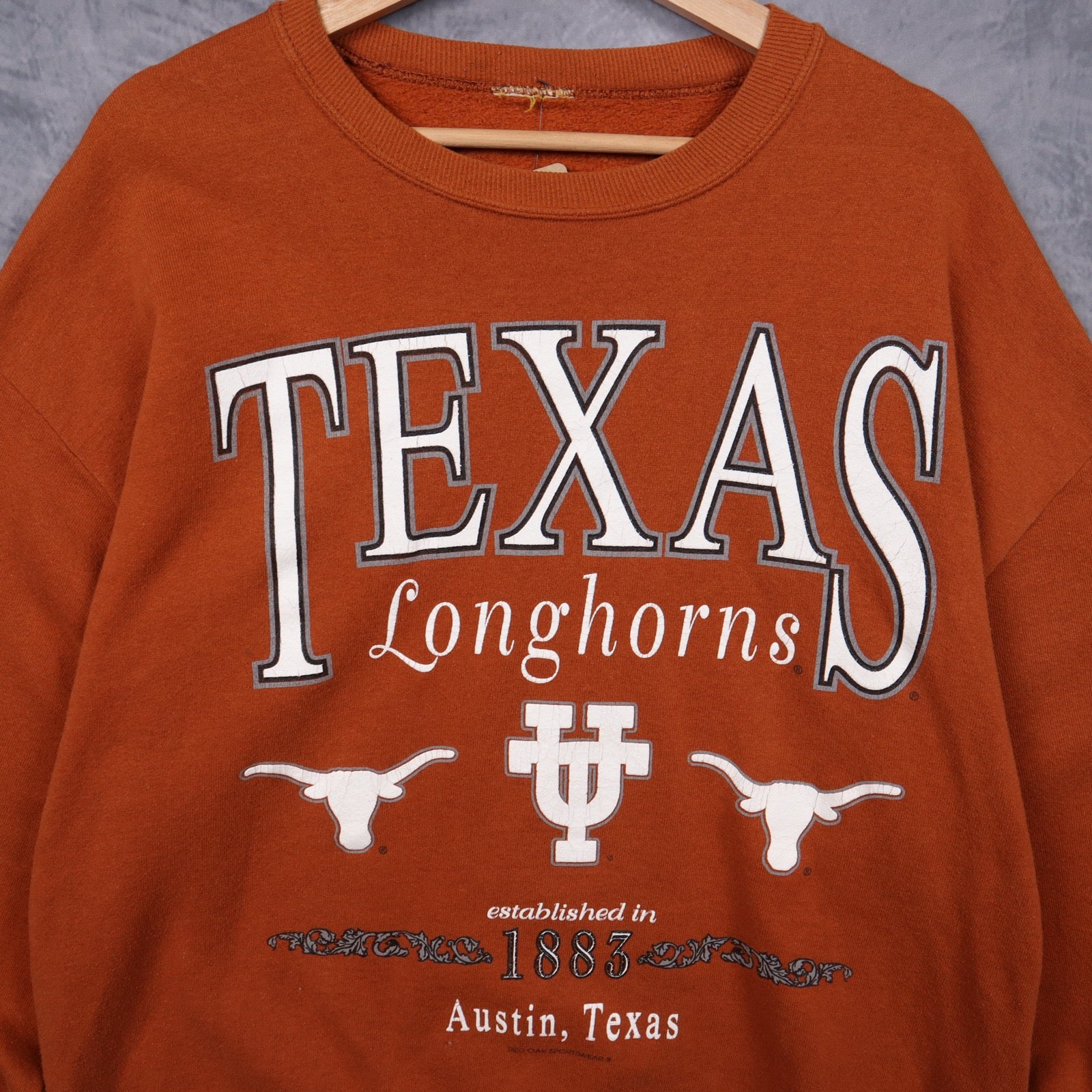 90s Burnt Orange Texas Longhorns Crewneck Sweatshirt 5687