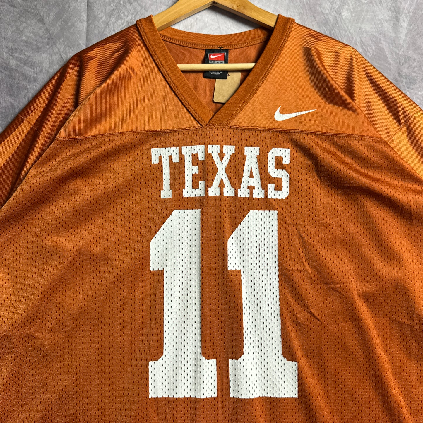 00s Orange Texas Longhorns Nike #11 Football Jersey 4613