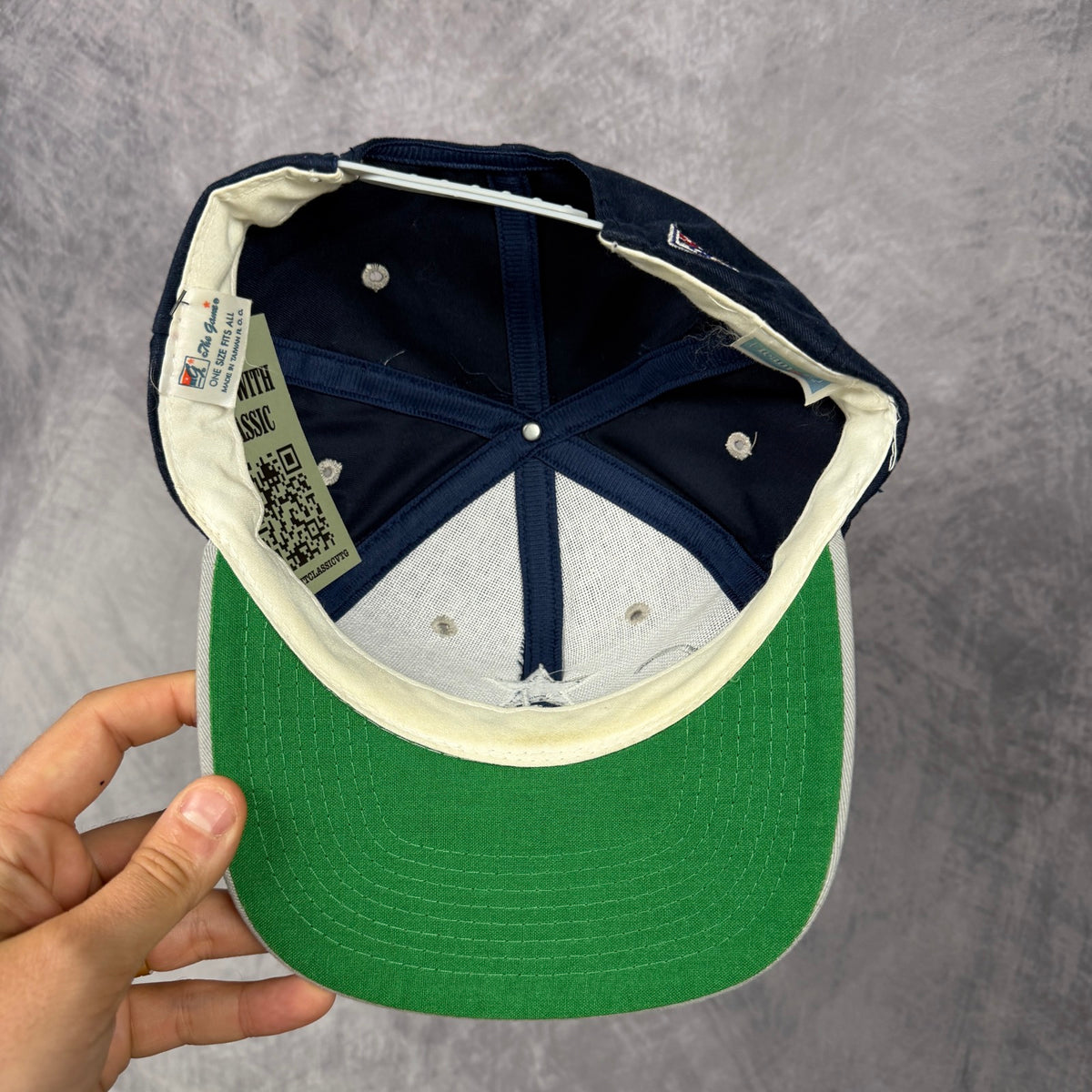 90s Navy Blue Dallas Cowboys The Game Snapback Hat 6851