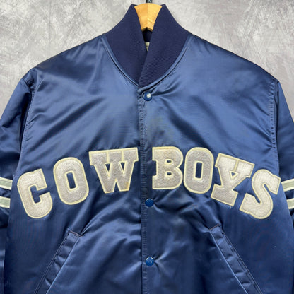 80s Blue Dallas Cowboys Starter Satin Jacket 4084