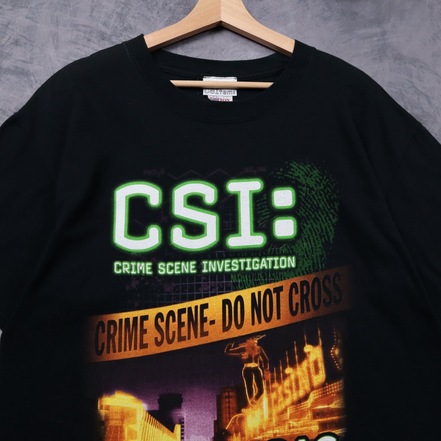 Early 2000s Black CSI Las Vegas Crime Scene Shirt 5363