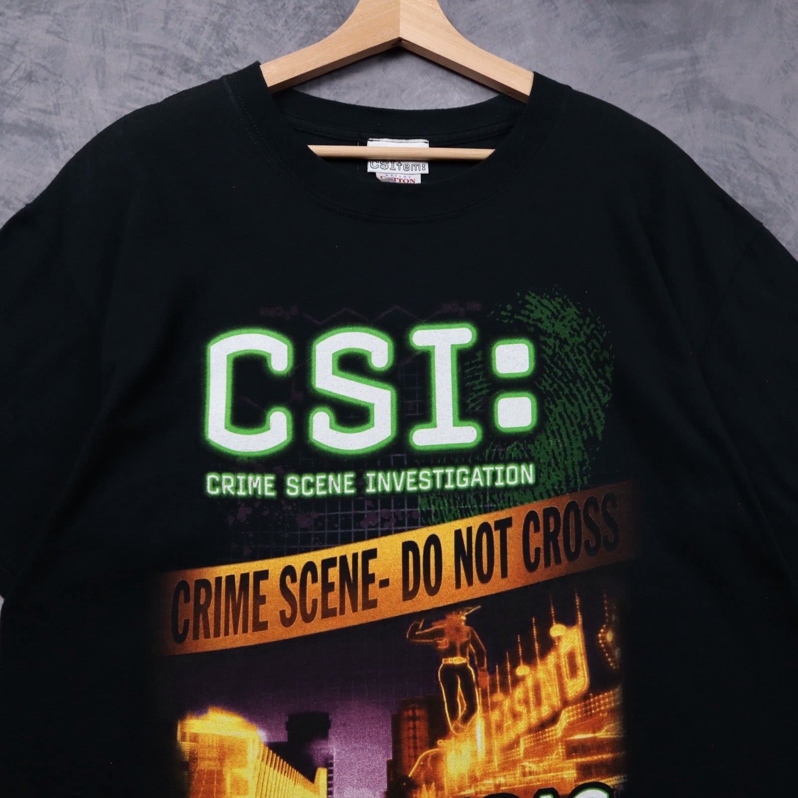 Early 2000s Black CSI Las Vegas Crime Scene Shirt 5363