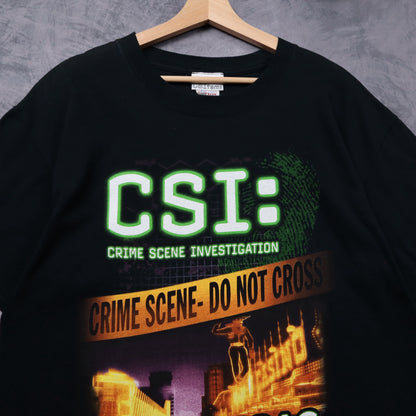 Early 2000s Black CSI Las Vegas Crime Scene Shirt 5363