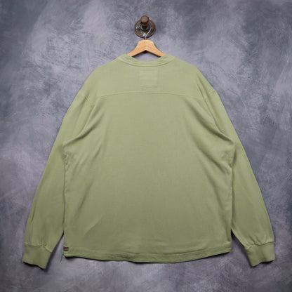 Early 00s Sage Green Eddie Bauer Sport Shop Henley Long Sleeve Shirt 5553