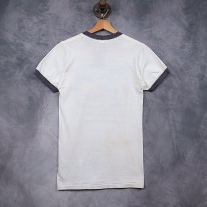 70s White Peaches Records & Tapes Ringer Shirt 5150