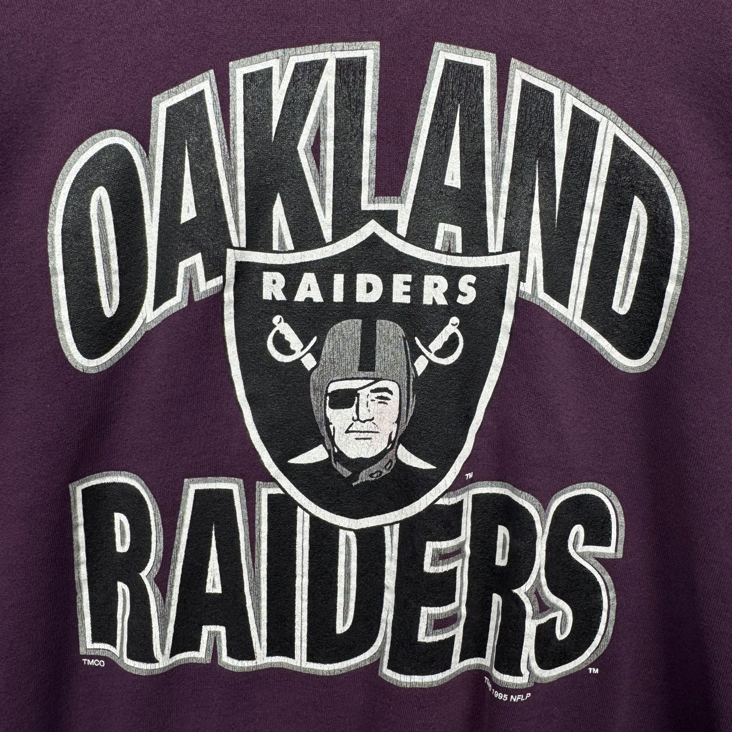 1995 Purple Oakland Raiders Crewneck Sweatshirt 4143