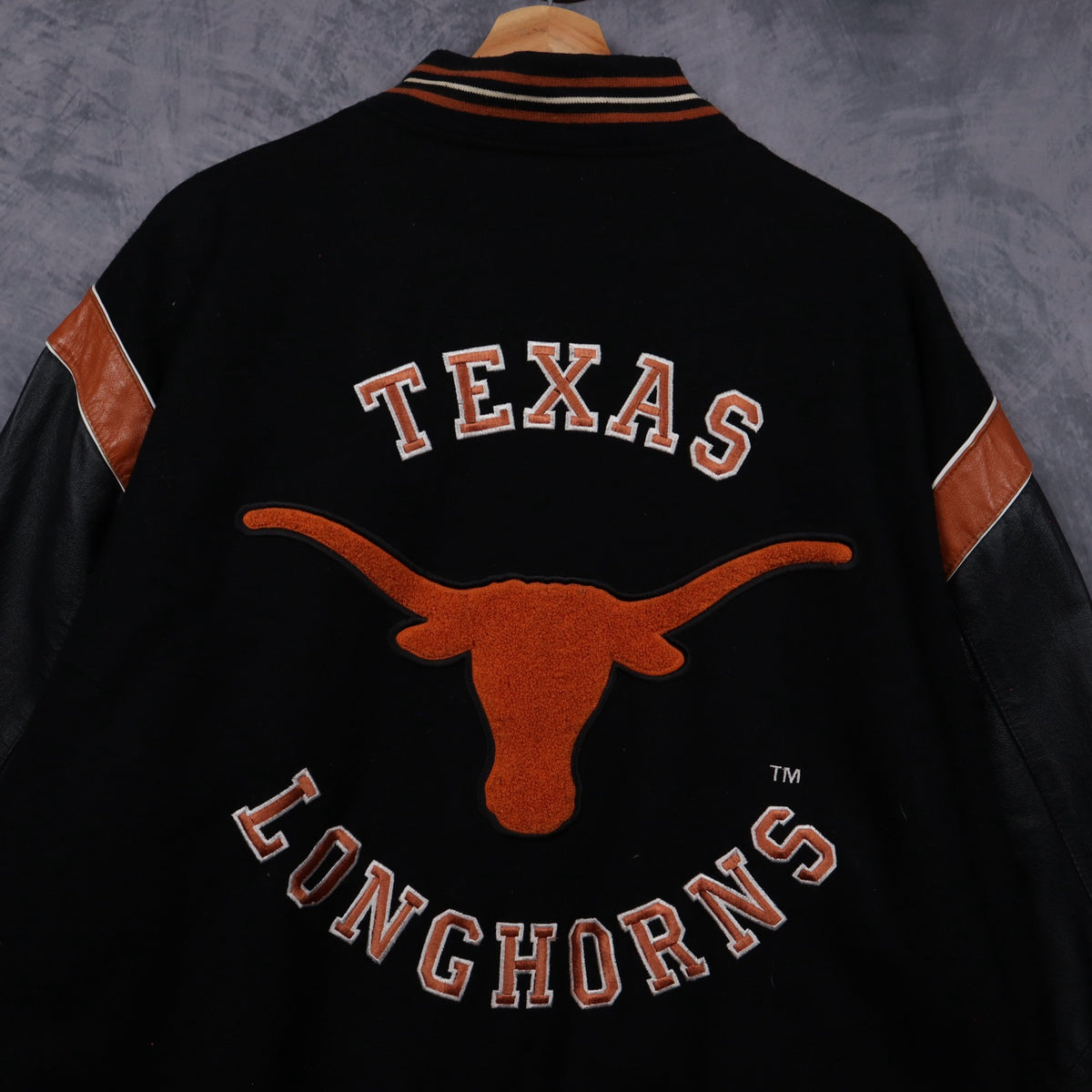90s Black Texas Longhorns Varsity Jacket 5934