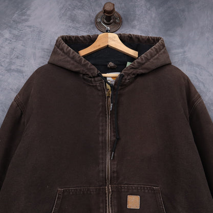00s Mocha Brown Carhartt Active Hooded Jacket 4802
