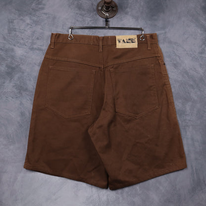 90s Brown Tank Denim Shorts 5208