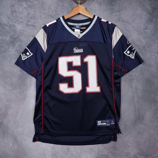 00s Navy Blue New England Patriots Mayo #51 Reebok Jersey 6594